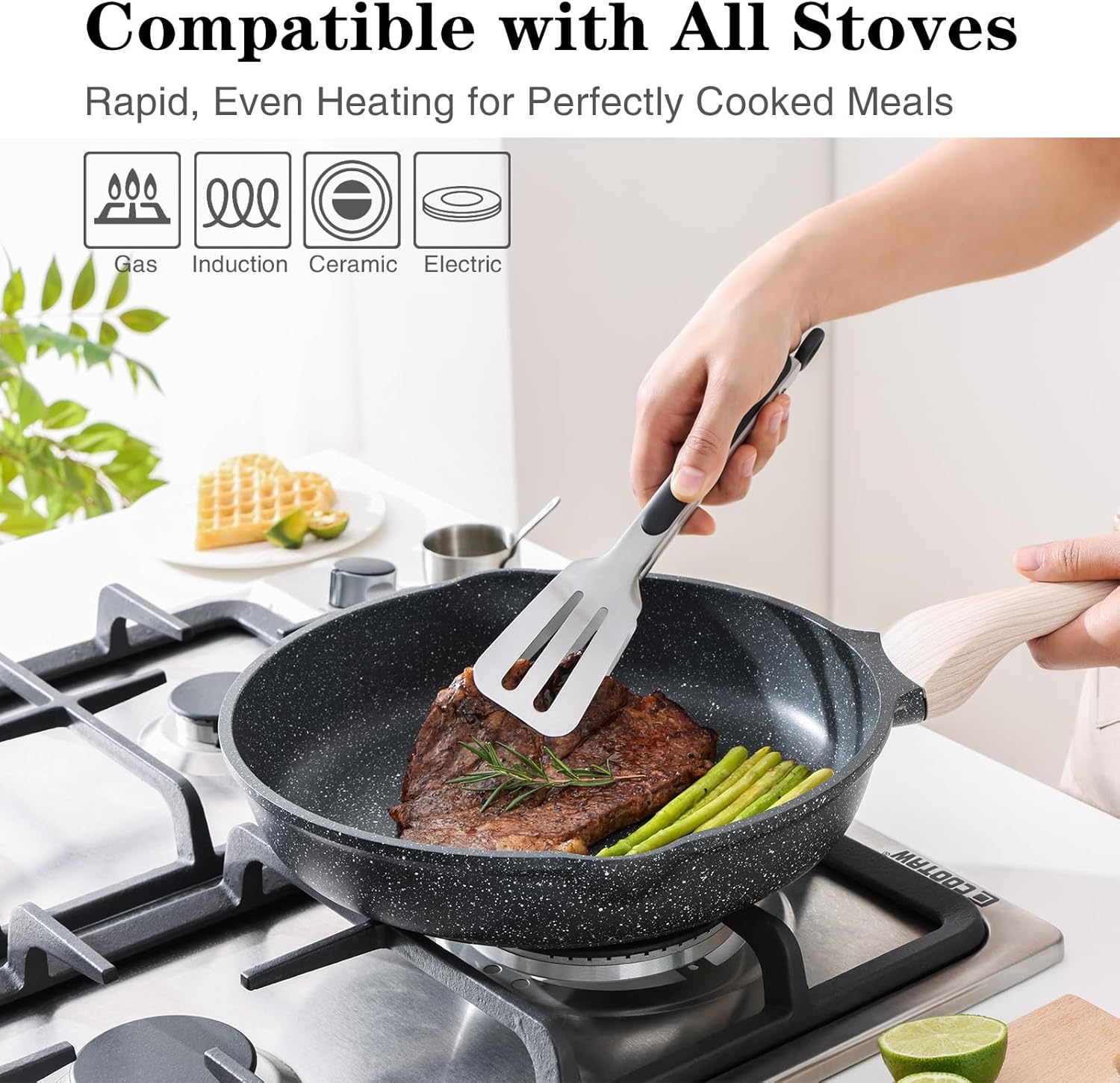 Kordisen Nonstick Pan 32cm Induction Granite Gas Without PFOA Brand no brand
