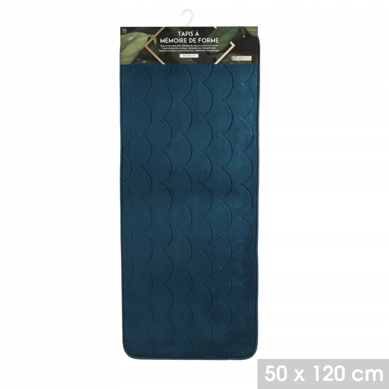 Koupelnová předložka 50 x 120cm obdélník modrá motiv vlny Brand no brand