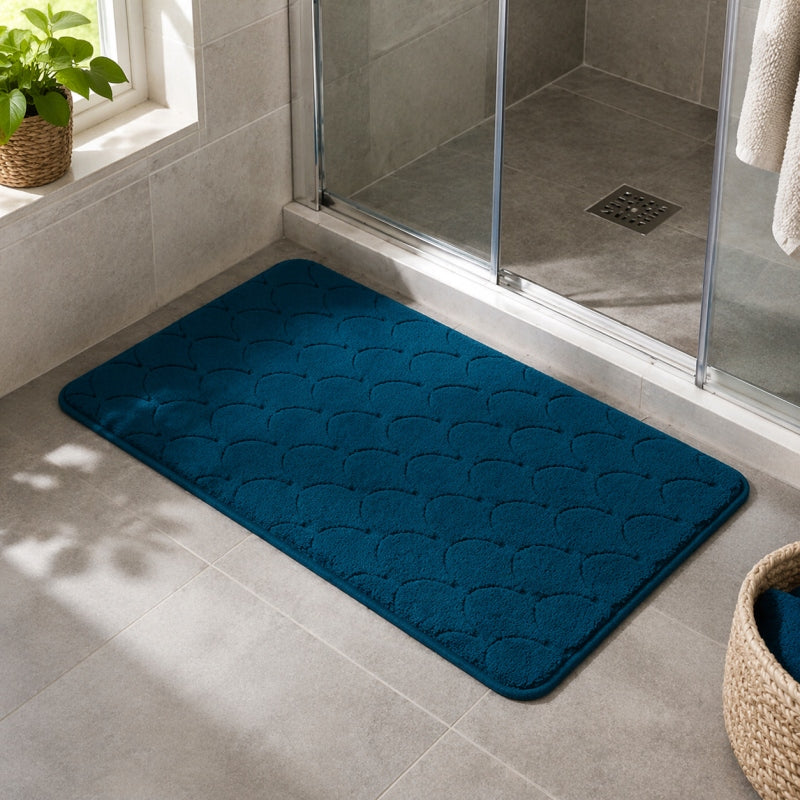 Koupelnová předložka 50 x 120cm obdélník modrá motiv vlny Product width 50 cm