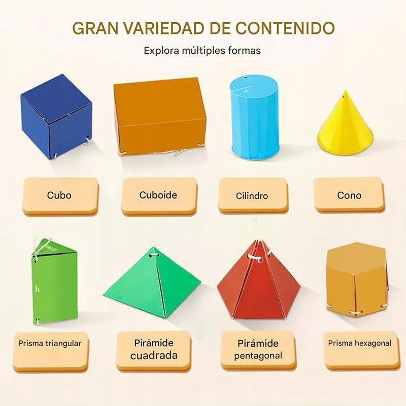 KsiążKa O Geometrii Brył – 3d Montessori KsiążKa MyśLenie Przestrzenne Manufacturer code GeometryBook 15 szt