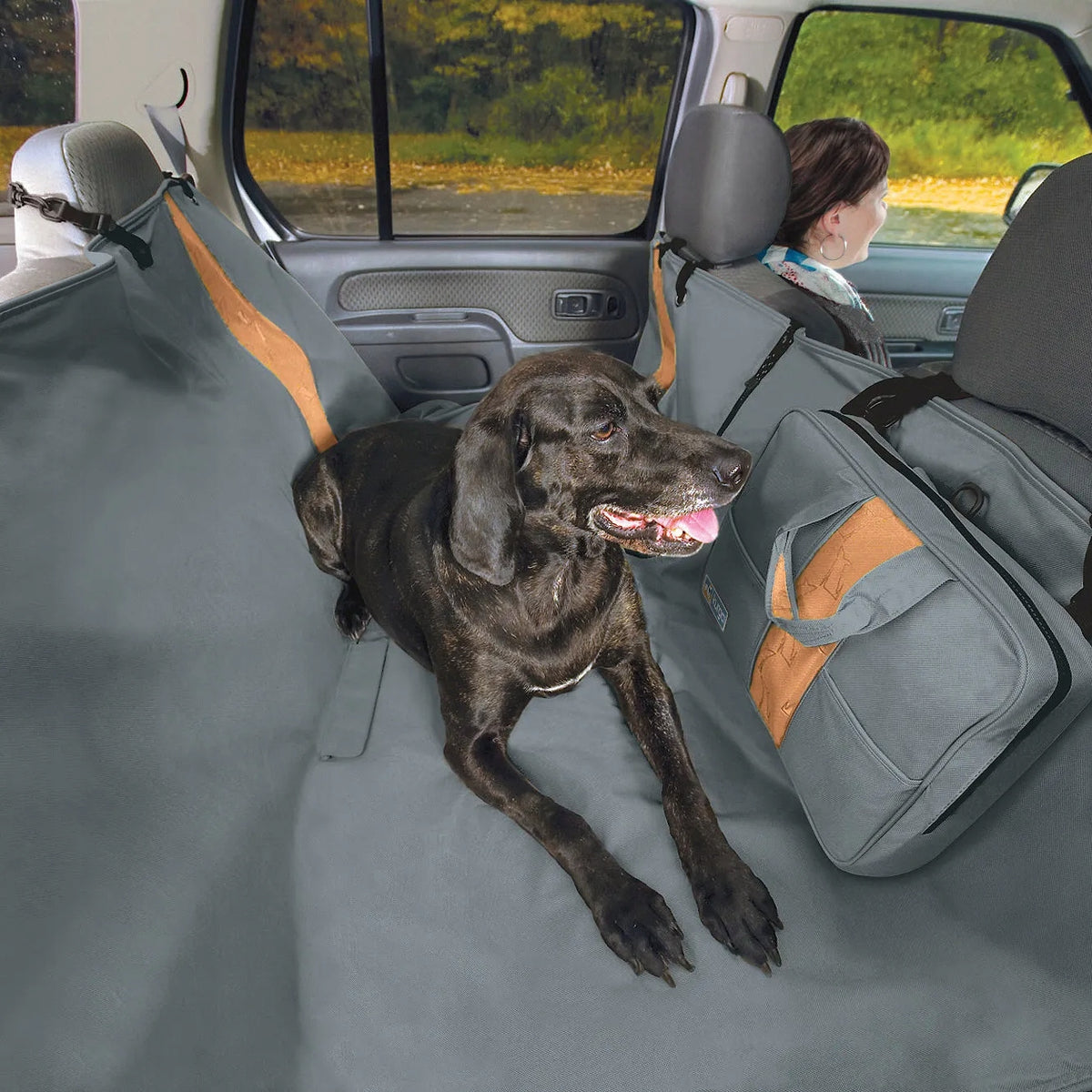 Kurgo Wander Hammock for Dog Car, Rear Seat Black Packaging status original