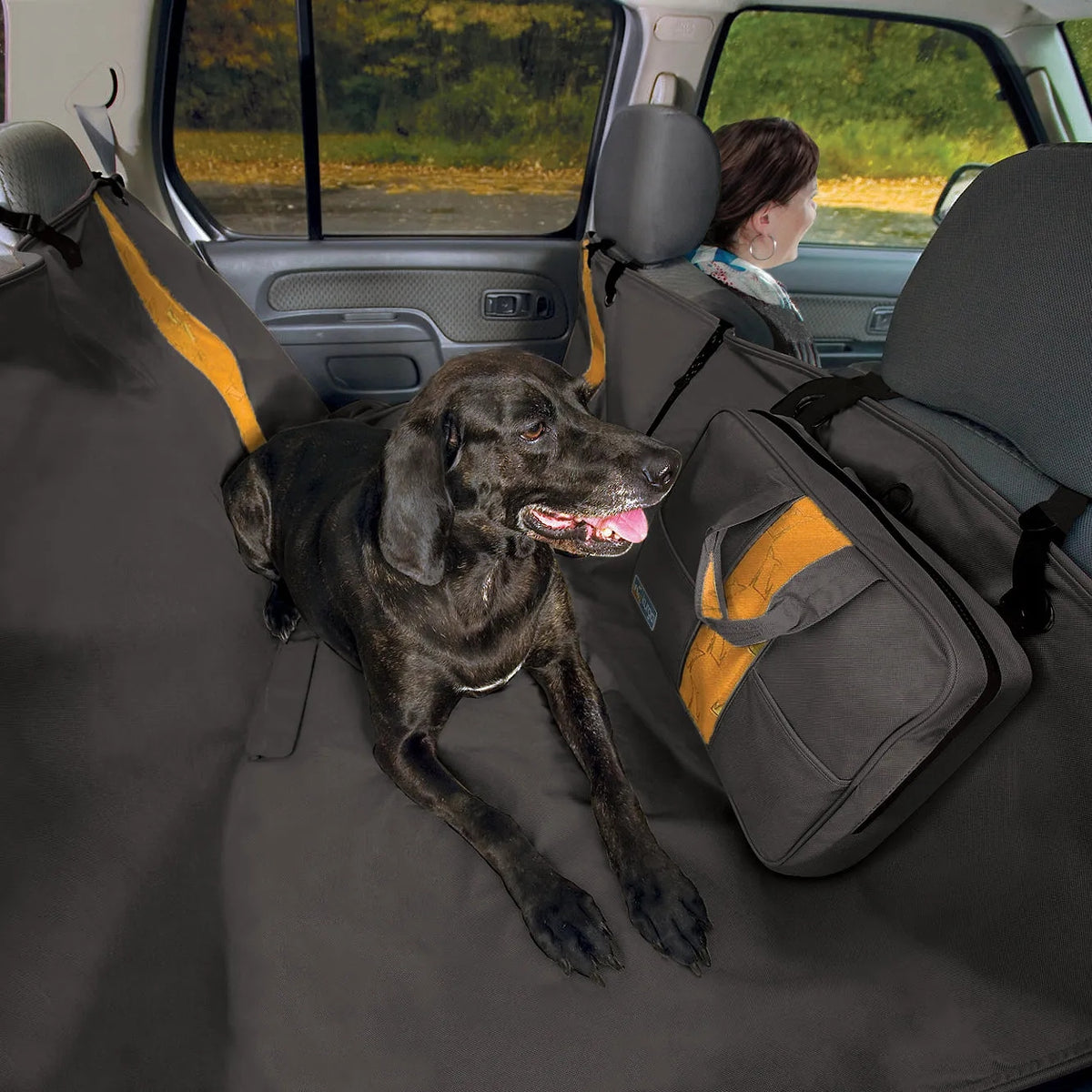 Kurgo Wander Hammock for Dog Car, Rear Seat Black