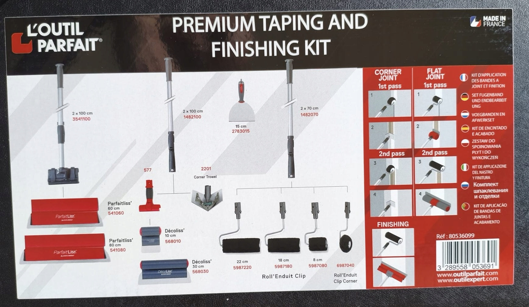L'OUTIL PARFAIT PREMIUM SET FOR GROUTING AND FINISHING GK 80536 BOARDS Packaging status original