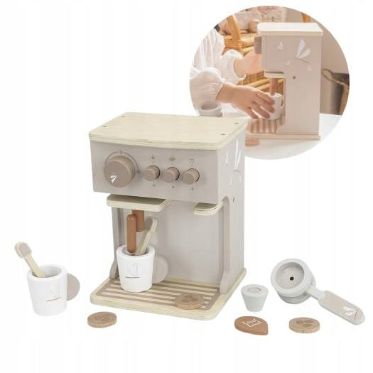 LABEL LABEL WOODEN COFFEE MAKER + ACCESSORIES CUP SMALL AGD