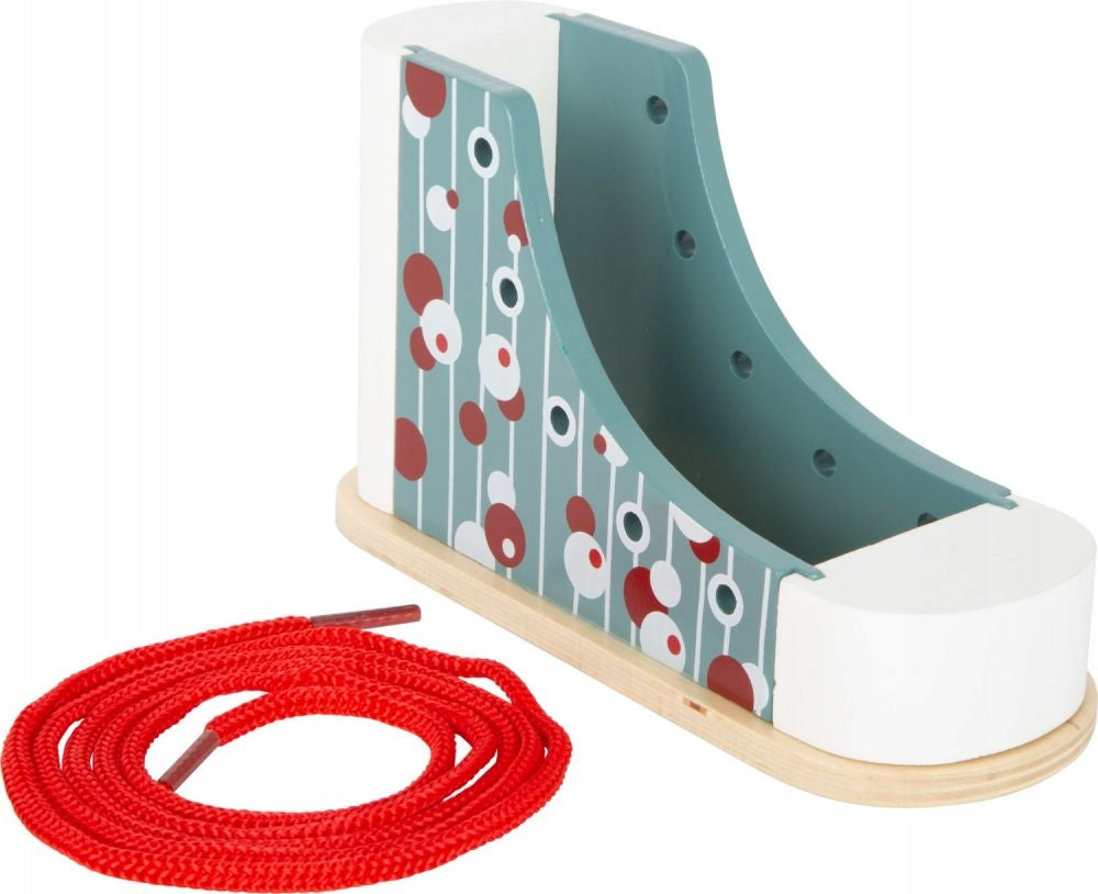 LACE-UP SHOE WOODEN LEARNING SHOE LACING TOY FOR THREE-YEAR-OLD Manufacturer code 11887