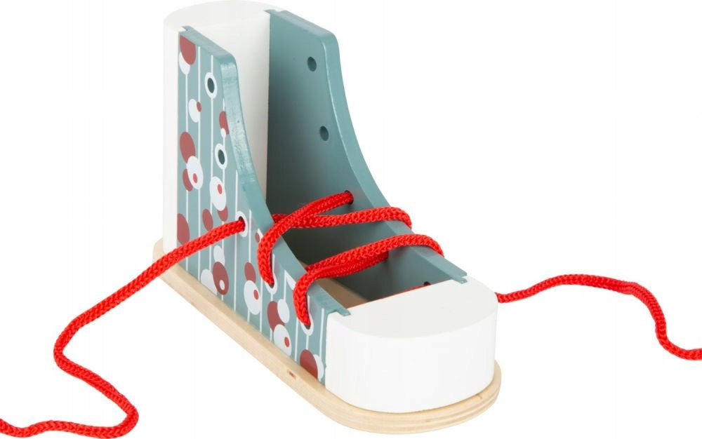 LACE-UP SHOE WOODEN LEARNING SHOE LACING TOY FOR THREE-YEAR-OLD