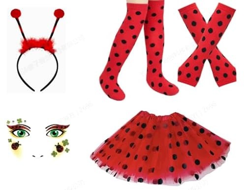 LADYBUG COSTUME ACCESSORY SET RED TUTU (40 CM) halloween Brand no brand