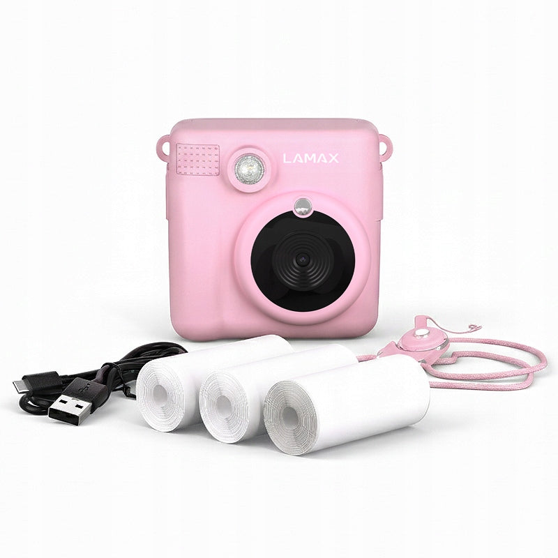 LAMAX InstaKid1 Pink – Camera for children with thermal printing Packaging status original