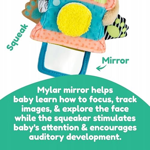 LAMAZE Arty Says Cheese - Clip and Go Baby Pram Toys - Sensory Toys for Bab Kind pendants