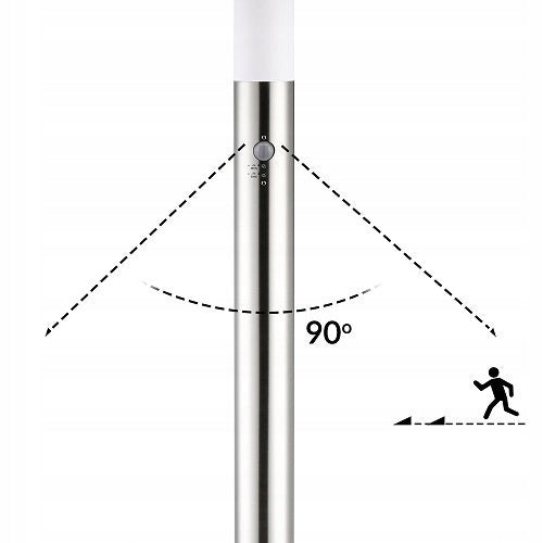 LAMP GARDEN LAMP SILVER 100cm MOTION SENSOR Power supply mains