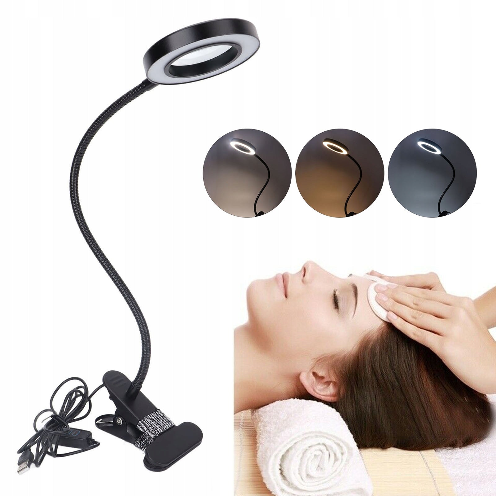 LAMP MAGNIFIER COSMETIC MAGNIFYING GLASS LED Color black
