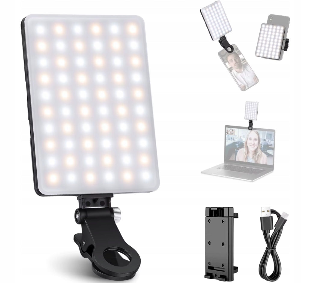 LAMP PHONE LAMP CLIP LED SELFIE LAPTOP PANEL FOR VLOG PHOTOS Manufacturer code DOM/MW/B-LAM10