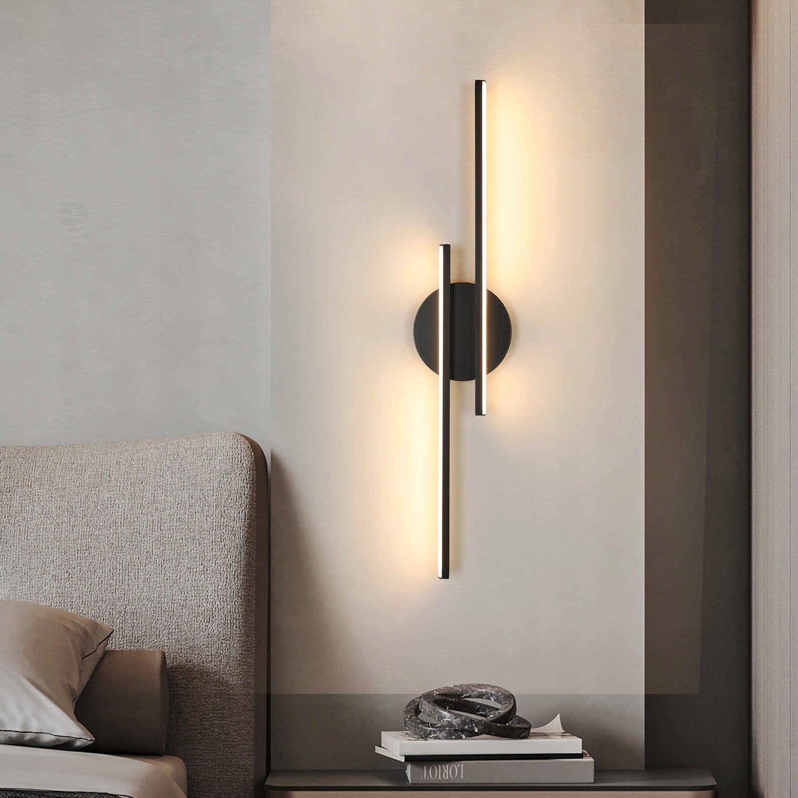 LAMPA LINIOWA ŚCIENNY LED KINKIET CZARNA NOWOCZESNA SALONU 24W 3000K 60CM Packaging status original
