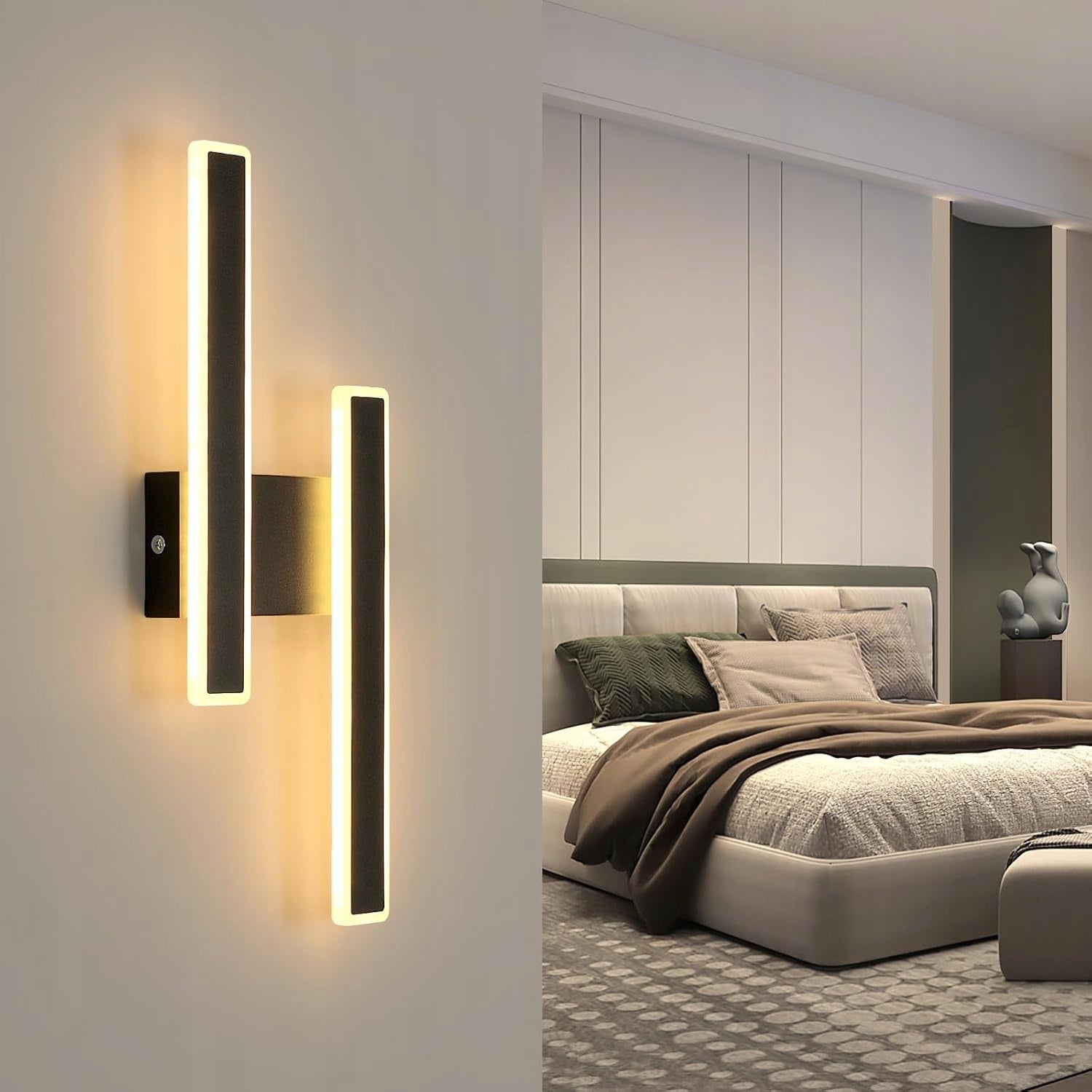 LAMPA SCIENNA KINKIET LED CZARNA NOWOCZESNA KORYTARZ DO SALONU 3000K 32W Manufacturer code NL-30924015
