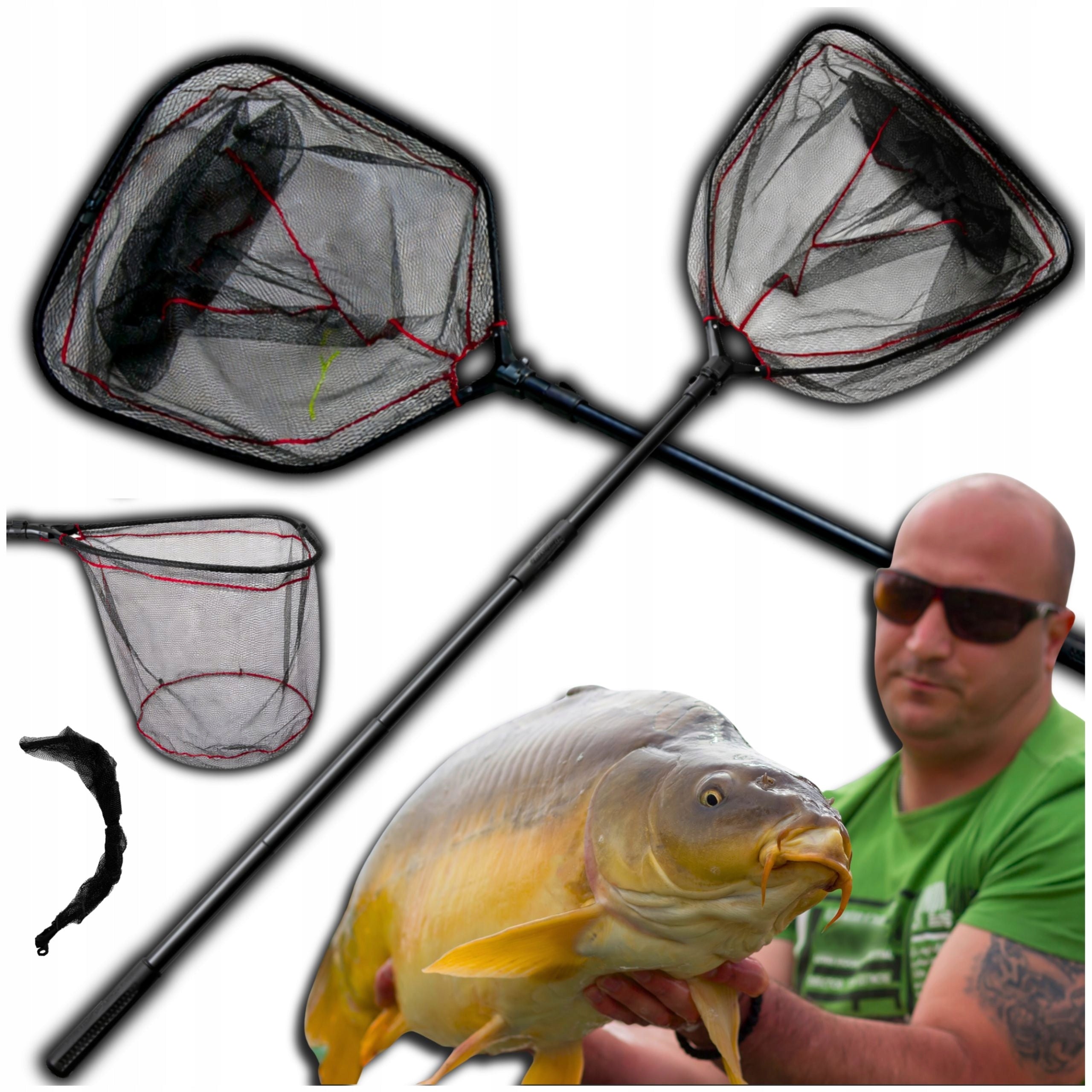 LANDING NET RUBBERIZED FISHING LANDING NET FOR FISH XXL TELESCOPIC LANDING NET