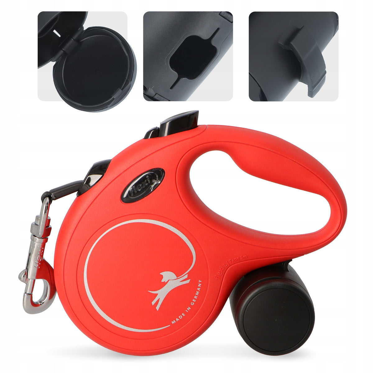 LANYARD DOG AUTOMATIC 5m FLEXI Tape CONTAINER BAGS TREATS Multi 3O Packaging status original