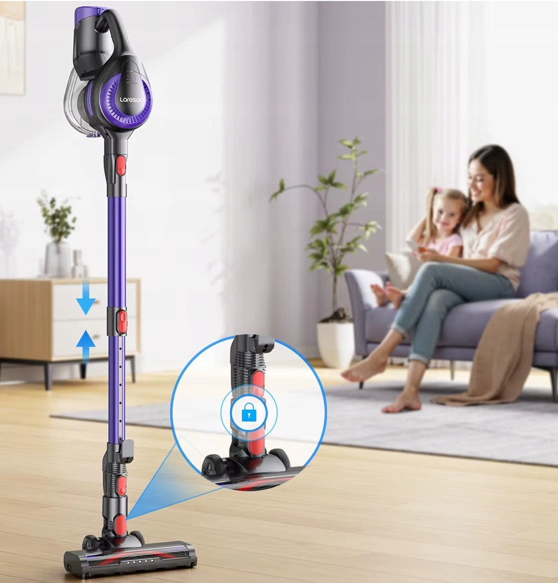 LARESAR V10 Lite Cordless Vertical Vacuum Cleaner for Allergy 38kPa HEPAx2 Model V10 LITE