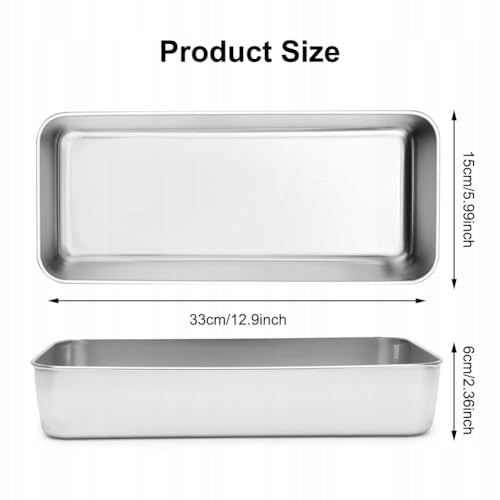 LARGE 33 CM STAINLESS STEEL RECTANGULAR BREAD BAKING MOULD Capacity 1 l