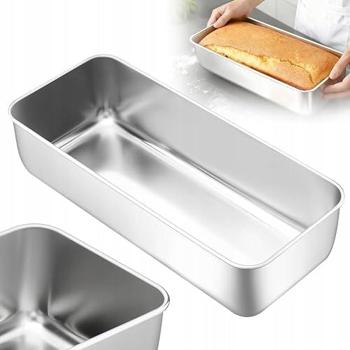 LARGE 33 CM STAINLESS STEEL RECTANGULAR BREAD BAKING MOULD