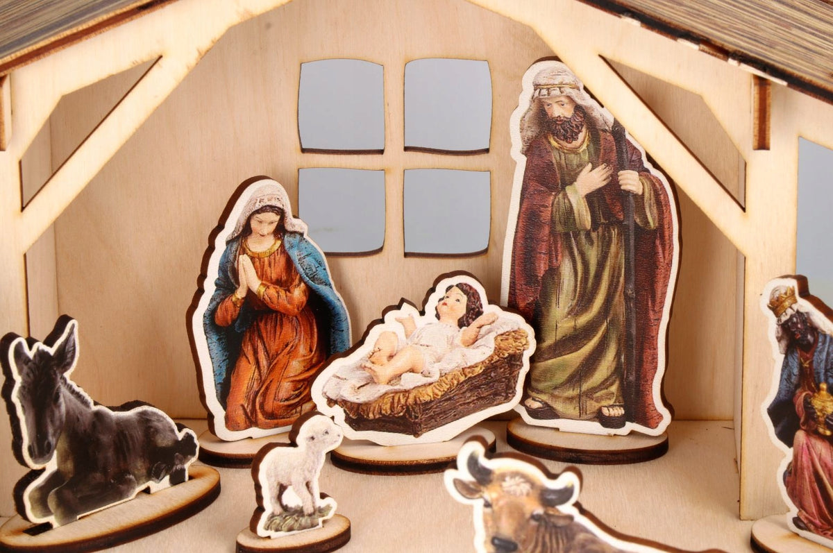 LARGE 40 CM Christmas Nativity Scene 3D Stable V1 Manufacturer code 000