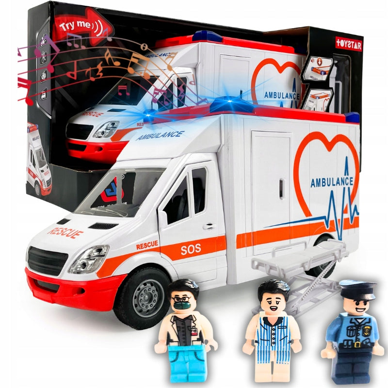 LARGE AMBULANCE INTERACTIVE AUTO RESCUE PATIENT POLICE OFFICER STRETCHER