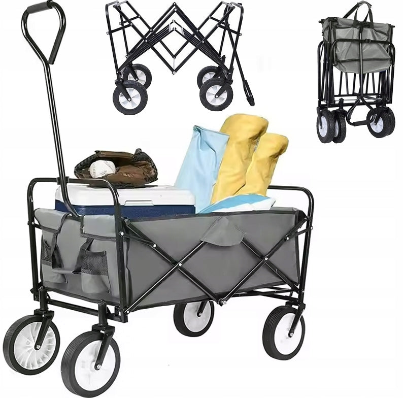 LARGE BEACH TROLLEY TOURIST TRANSPORT FOLDING GARDEN GREY 145L Brand all4home-garden