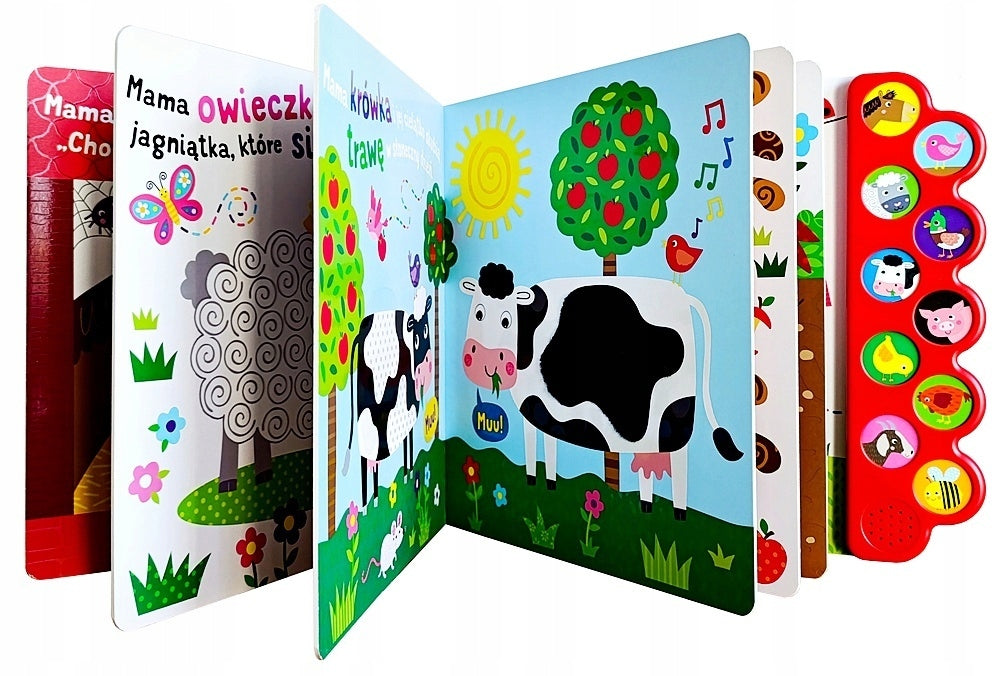 LARGE BEAUTIFUL EDUCATIONAL BOOK TEXTURE COLORS 10 SOUNDS ANIMALS VILLAGE Kind educational books
