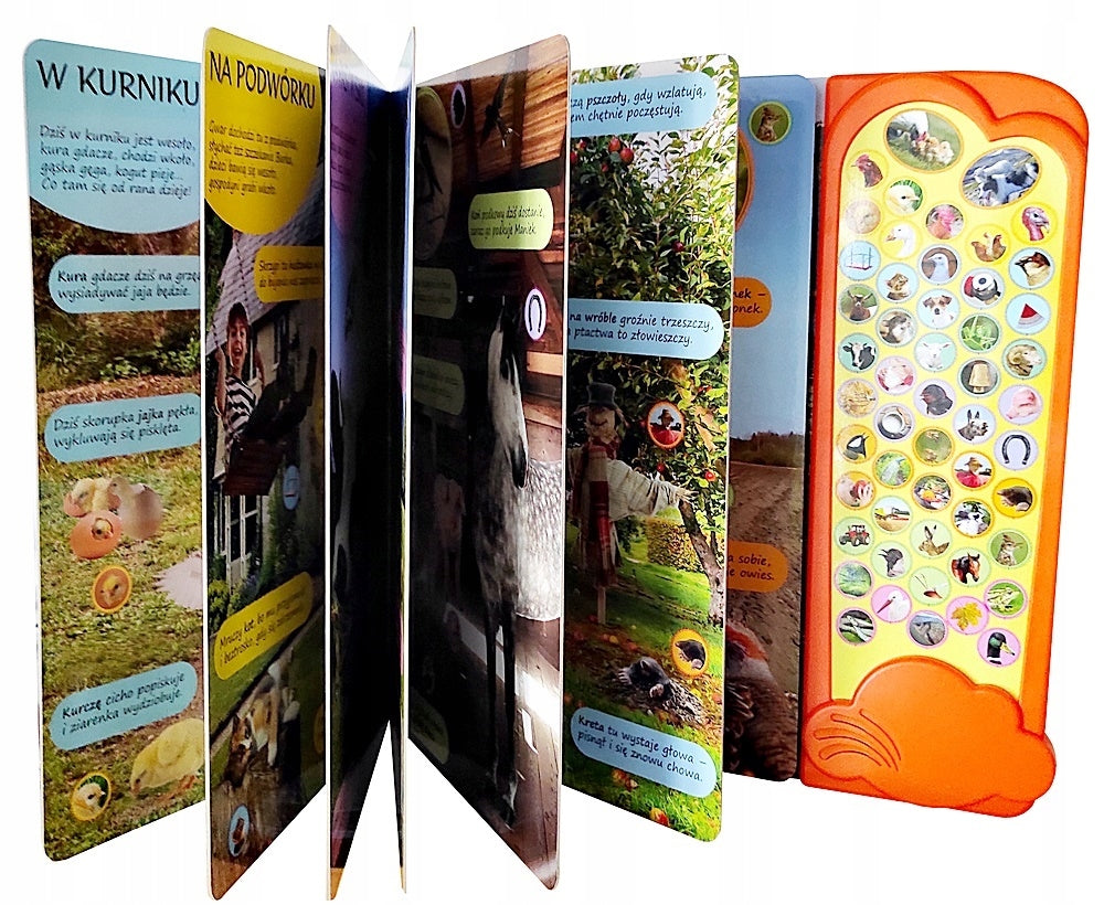 LARGE BOOK FOLD-OUT INTERACTIVE ANIMALS VILLAGE 50 SOUNDS Packaging status original