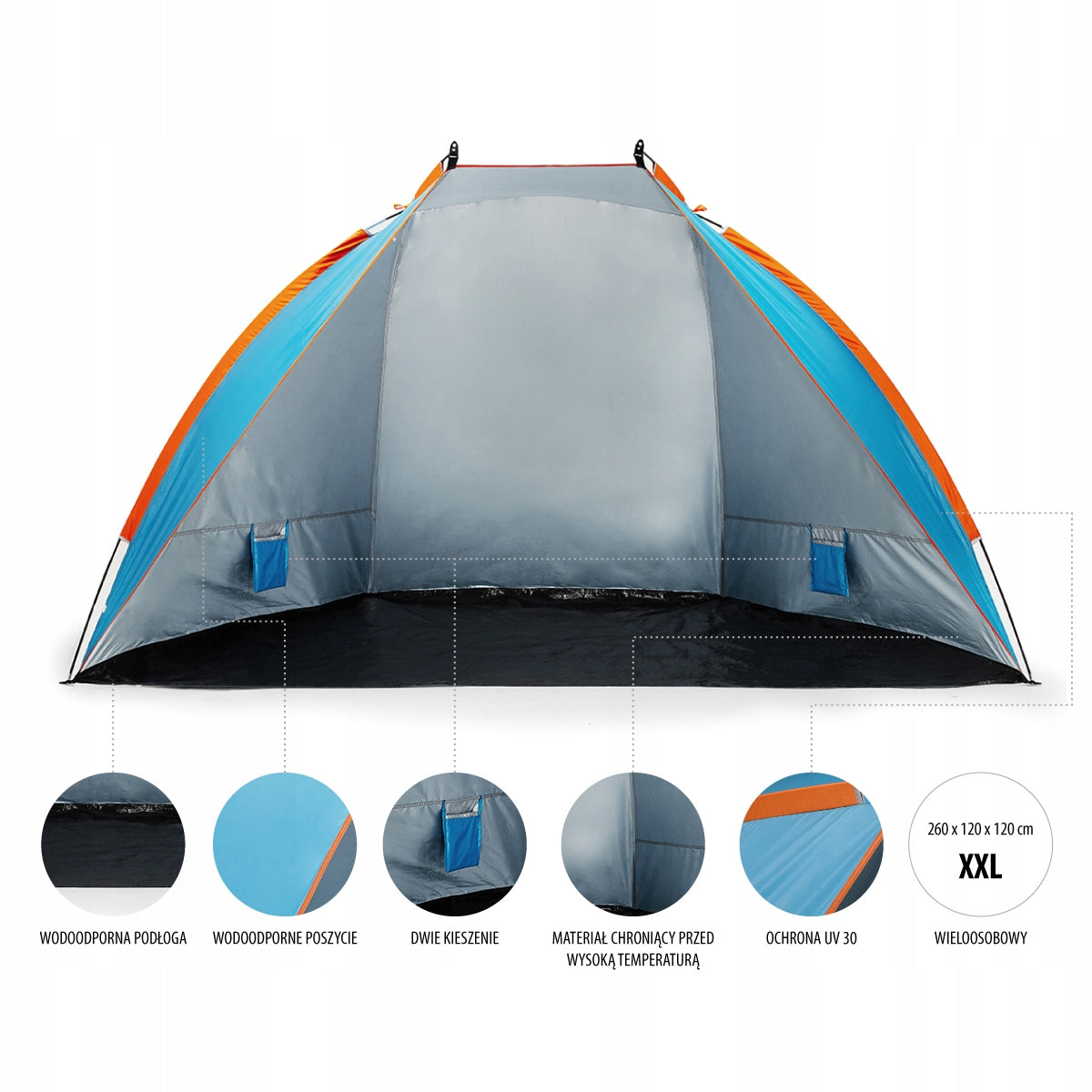 LARGE Beach Tent UV FILTER Beach Screen NILS Brand Nils Camp