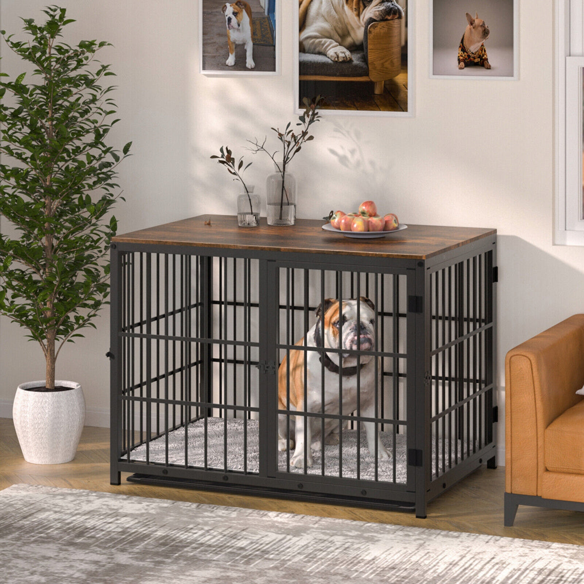 LARGE CAGE DOG PLAYPEN WOODEN DESK L Brand BingoPaw