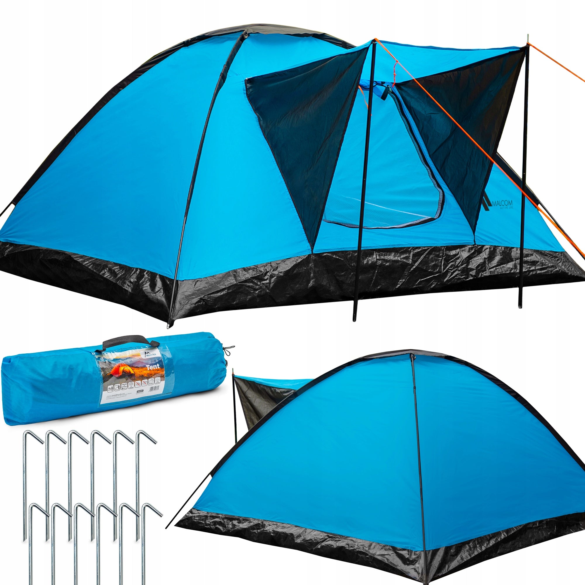 LARGE CAMPING HIKING TENT 200x200cm WATERPROOF CANOPY 4 - PASSENGER