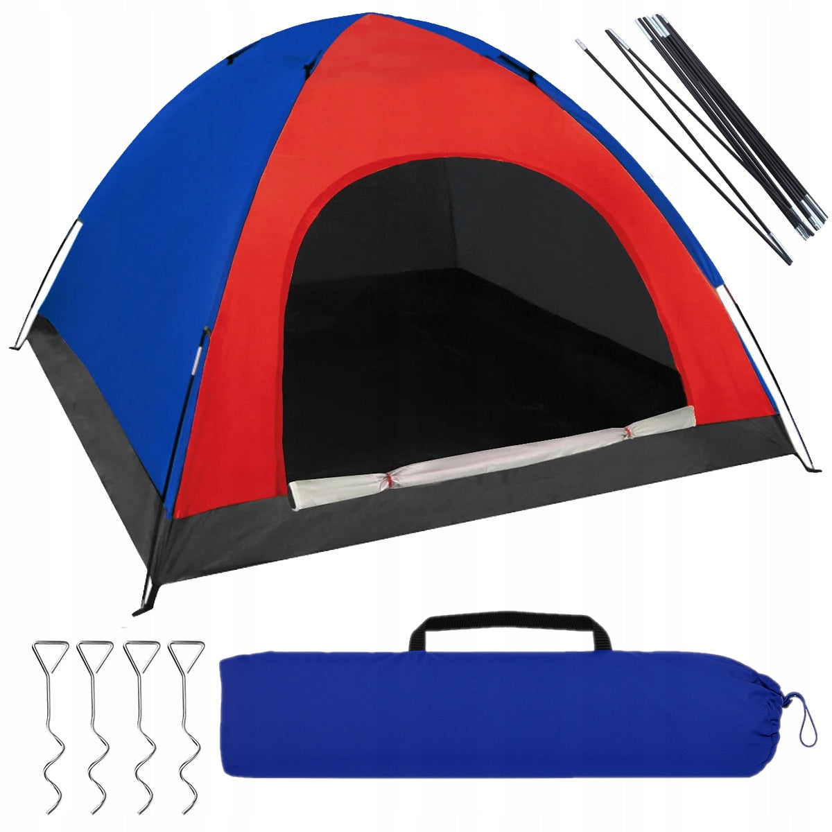 LARGE CAMPING HIKING TENT IGLO FOUR-PERSON 190x190 SET +BAG Manufacturer code D542