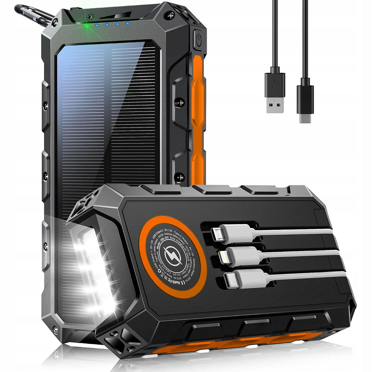 LARGE CAPACIOUS SOLAR POWERBANK 52800mah