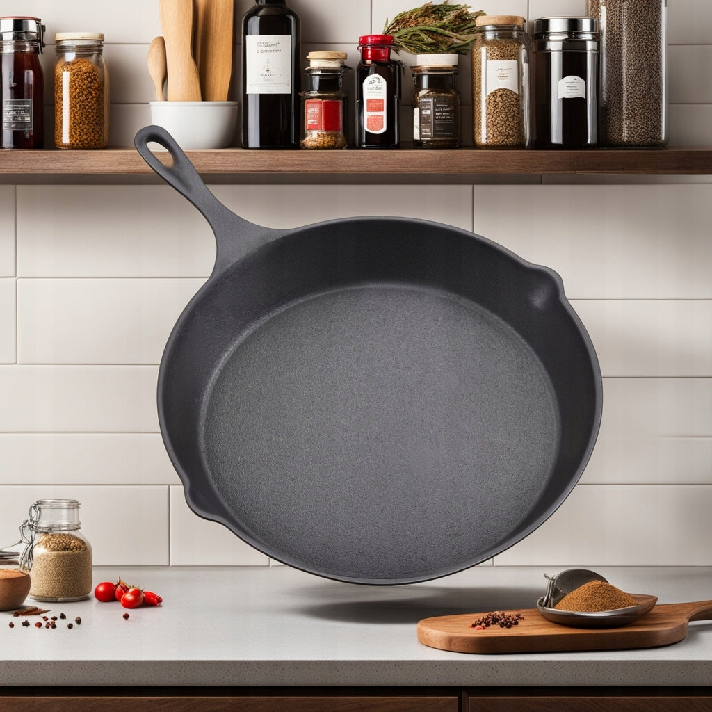 LARGE CAST IRON Pan 30 cm Heavy Deep OVEN FIREPLACE INDUCTION GAS Manufacturer code 2564