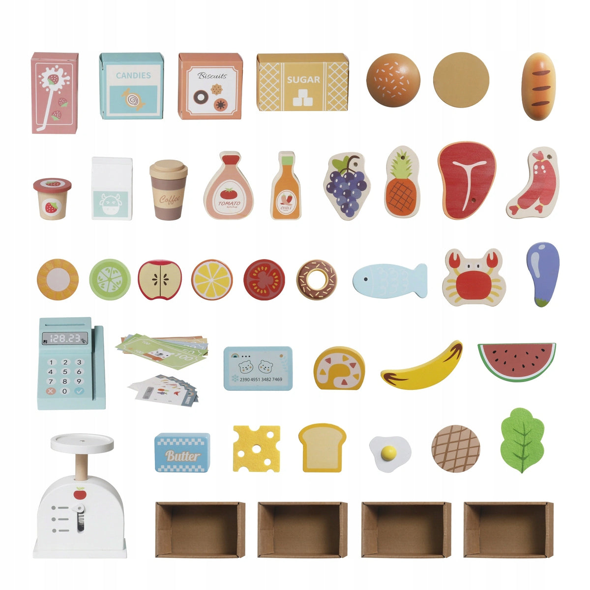LARGE CHILDREN'S SHOP STALL SUPERMARKET XL WOODEN GROCERY STORE FOR FUN Manufacturer code DAB3W22B