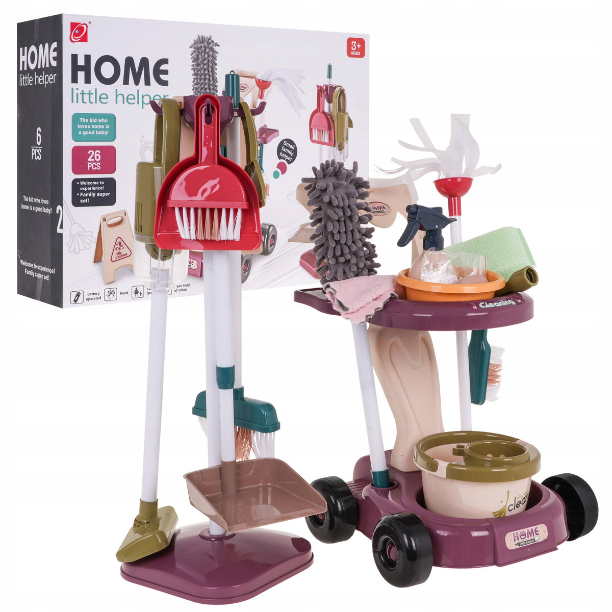 LARGE CLEANING KIT XXL 3IN1 26 EL TROLLEY MOP UPRIGHT VACUUM CLEANER