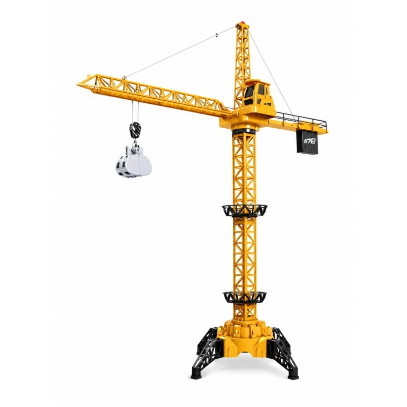 LARGE CRANE TOWER CRANE REMOTE CONTROLLED REMOTE CONTROL USB BATTERY 1,28 METERS Manufacturer code Zabawka Drzwig-0146