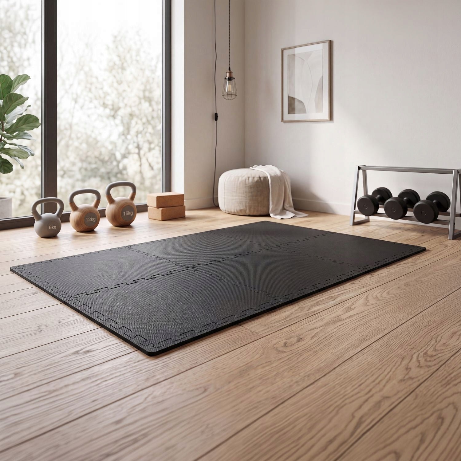 LARGE CUSHIONING MAT FOR PUZZLE EQUIPMENT 176,5X118X1CM 6 PCS. GYMTEK Length 176.5 cm