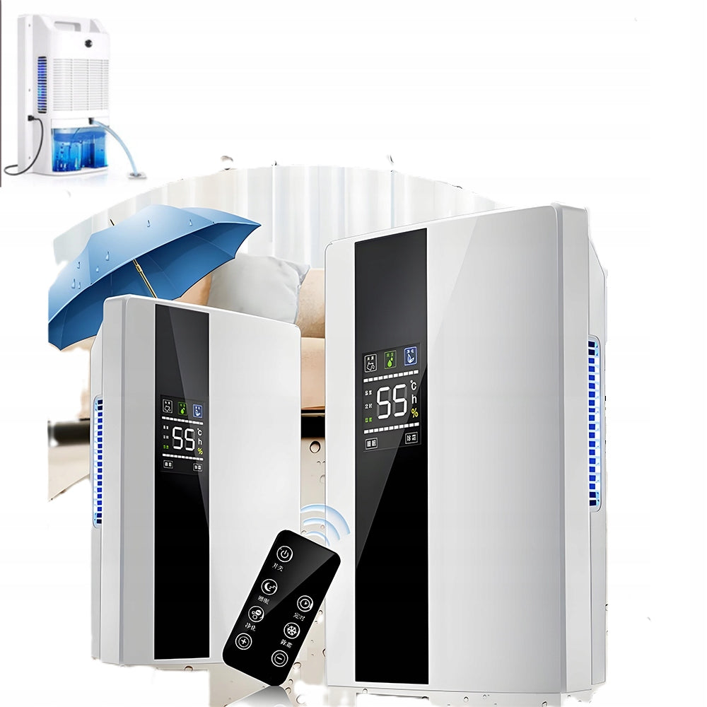 LARGE DEHUMIDIFIER MOISTURE ABSORBER 2,2L PURIFIER + PILOT + REMOTE CONTROL