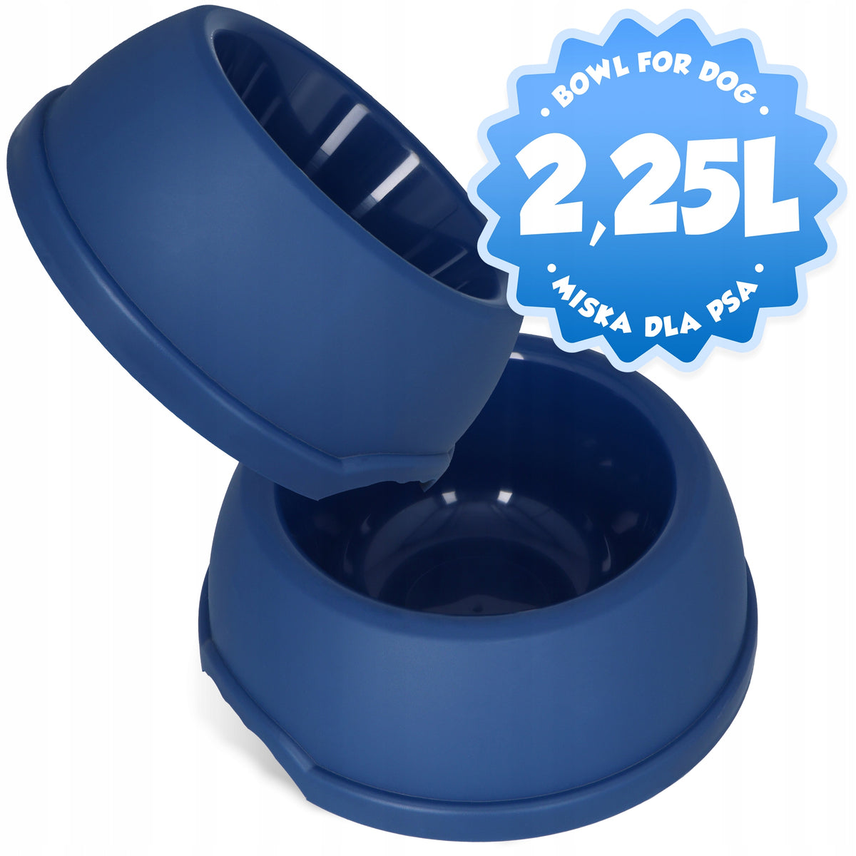 LARGE DOG BOWL 2,25 PLASTIC NON-SLIP WATER BOWL XL DURABLE F8 Brand no brand