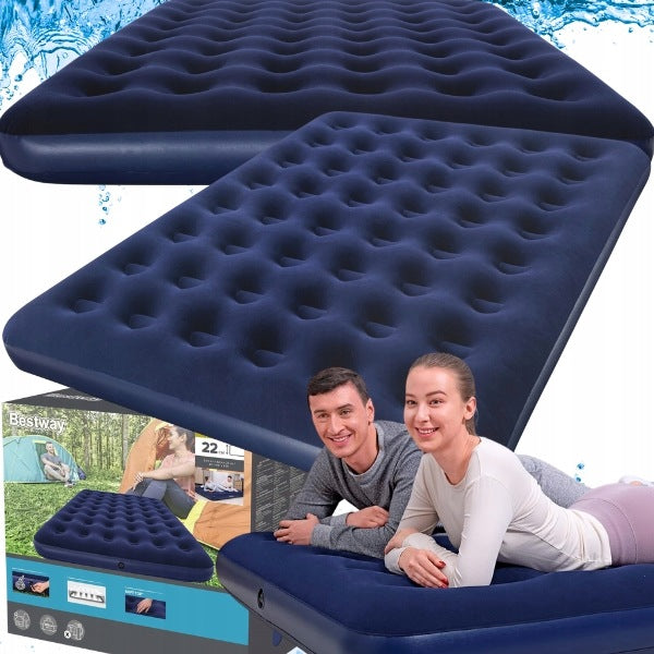 LARGE DOUBLE MATTRESS BESTWAY SOFT 191×137×22 CM NAVY BLUE