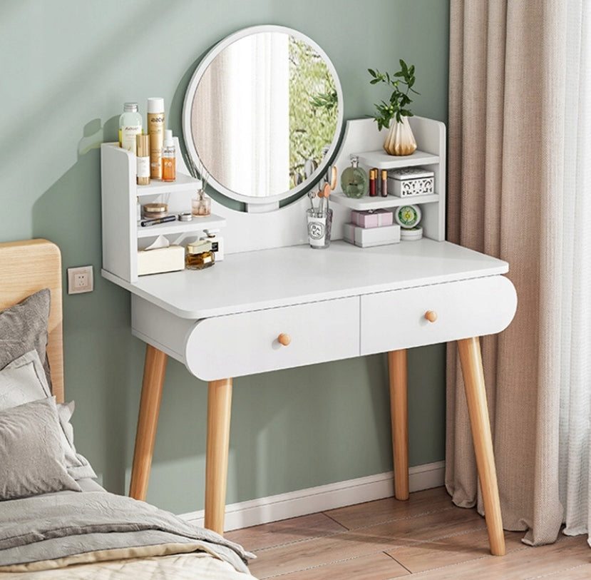 LARGE DRESSING TABLE COSMETIC WITH MAKEUP MIRROR WITH LED GIRL LIGHTING Furniture height 120 cm
