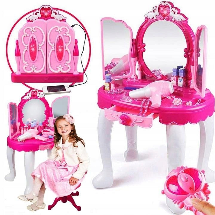LARGE DRESSING TABLE FOR GIRLS PINK SOUNDS MP3 LIGHTS + ACCESSORIES Brand ChRLD
