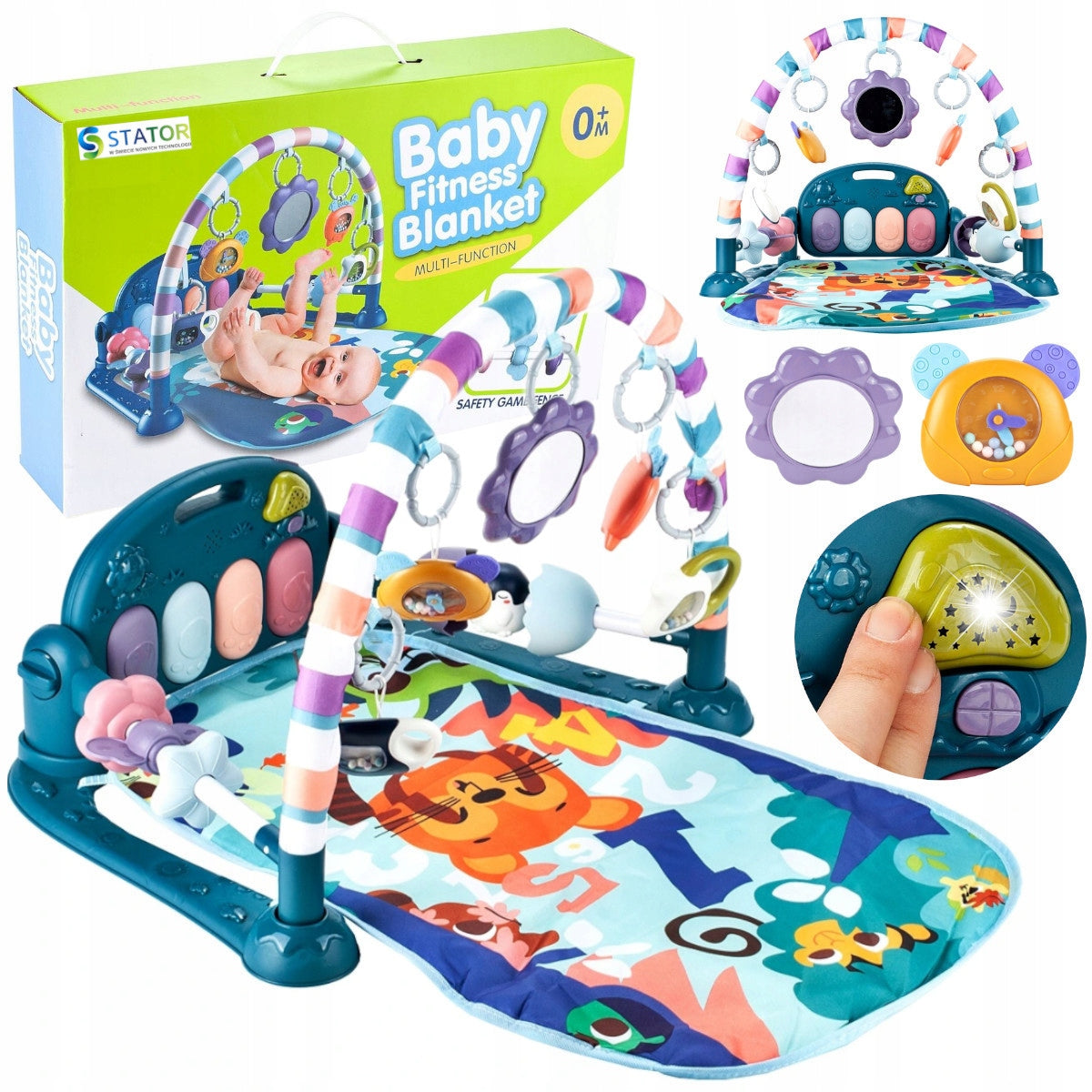 LARGE EDUCATIONAL MAT WITH PIANO Interactive For Baby with Toys