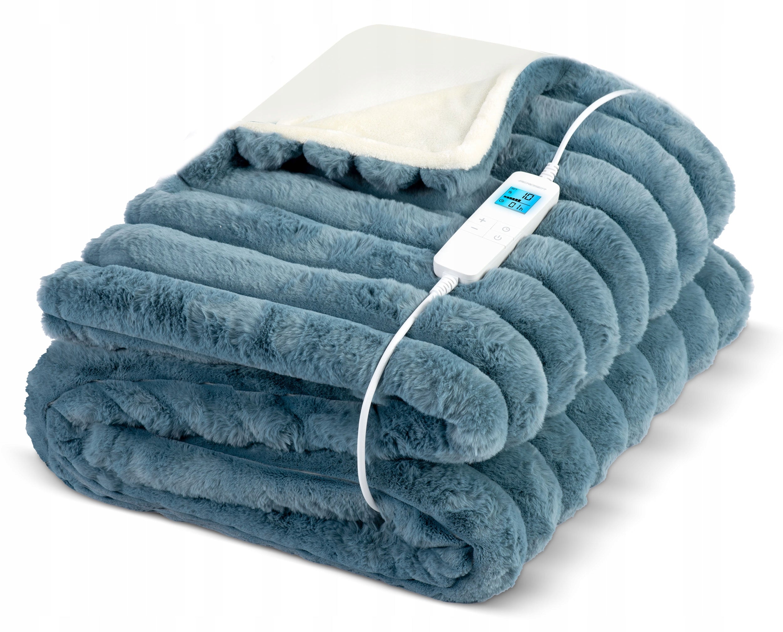 LARGE ELECTRIC BLANKET THICK SOFT 550gsm 180x160cm Heating Mat 160W Color blue