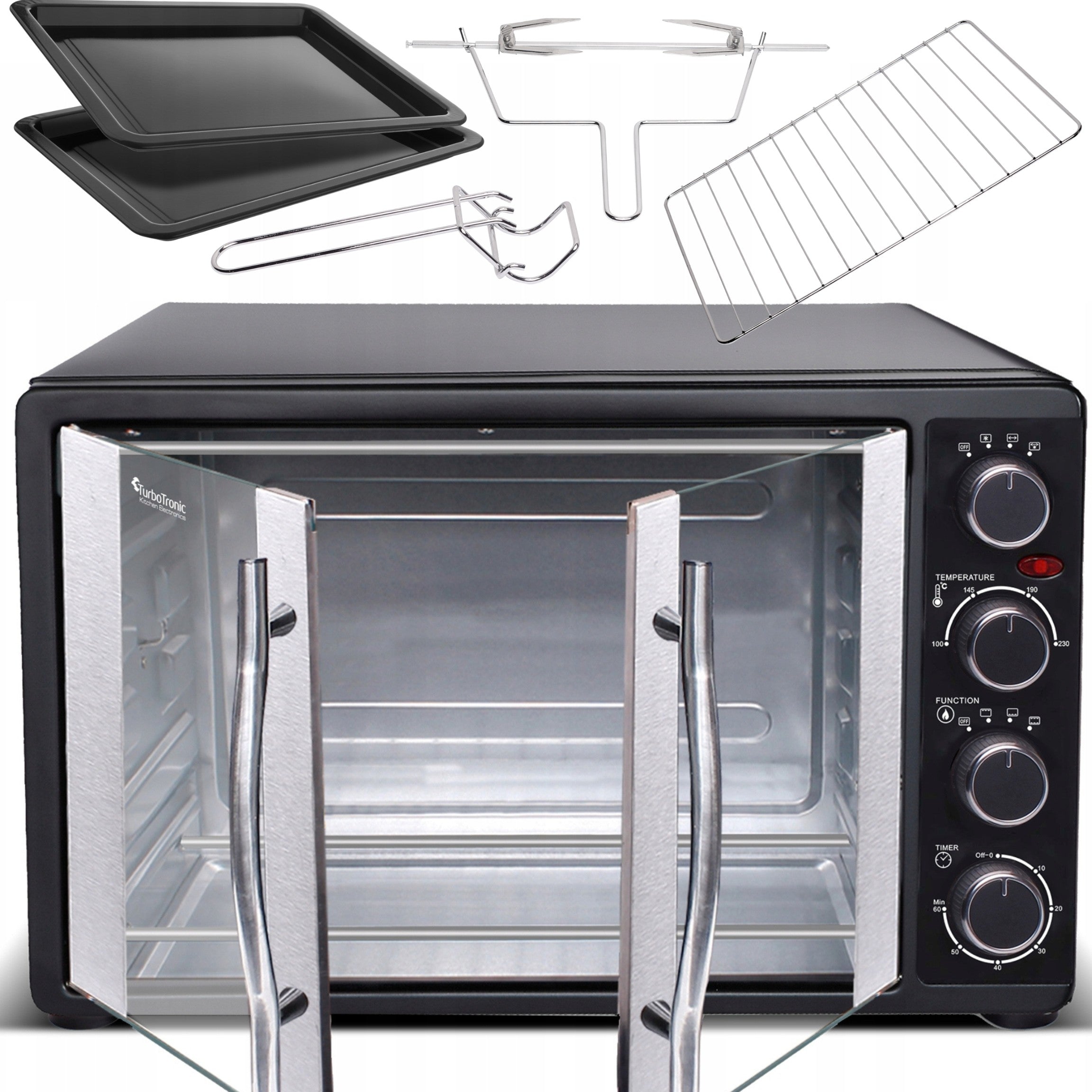 LARGE ELECTRIC OVEN 55L SPIT GRILL THERMOCOUPLE