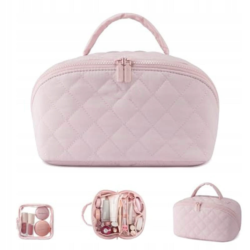 LARGE FLUFFY COSMETIC BAG 180° LAY-FLAT + Small storage bag, Packaging status original