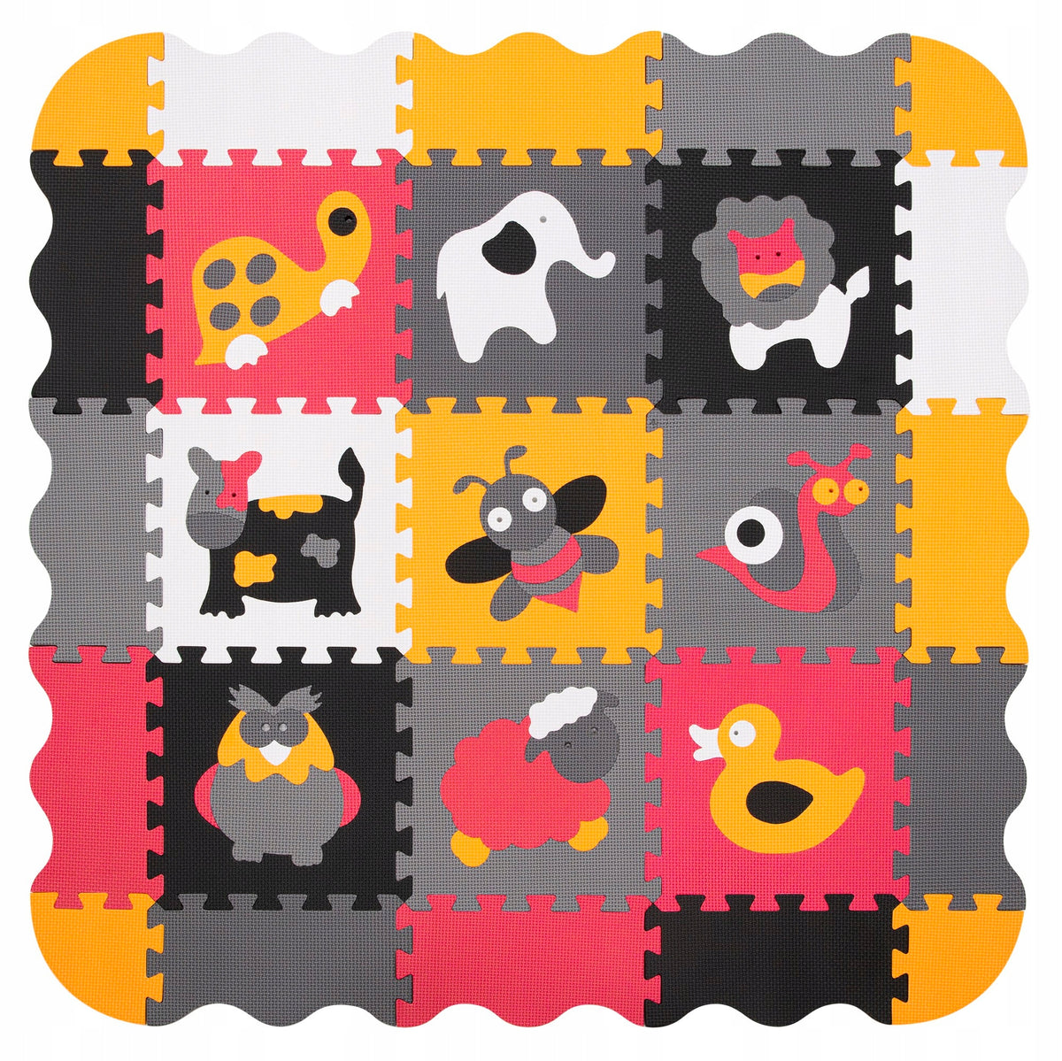 LARGE FOAM MAT 120X120 PLAYPEN THICK FOAM PUZZLE 30x30 3IN1 ANIMALS Brand Humbi