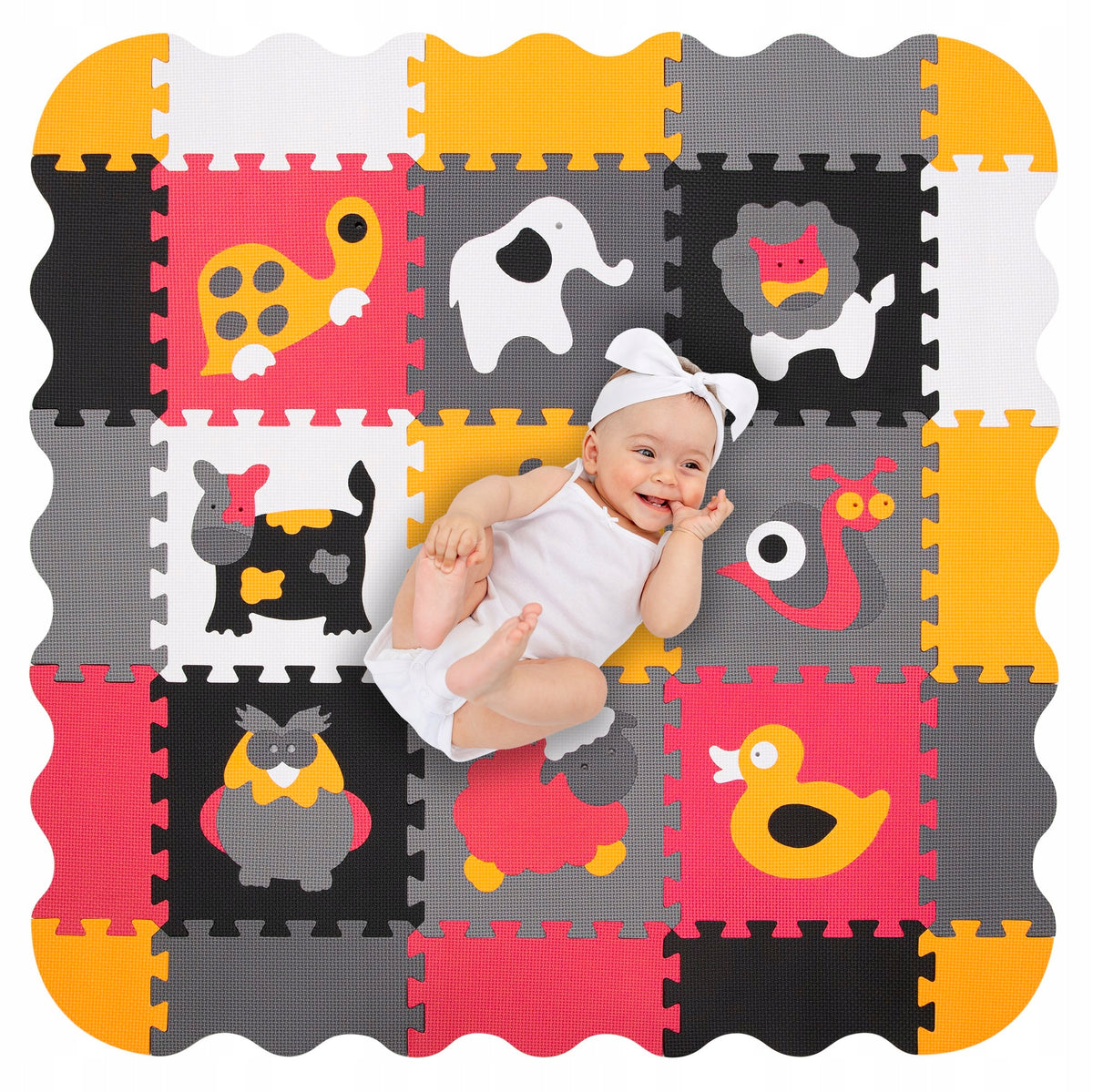 LARGE FOAM MAT 120X120 PLAYPEN THICK FOAM PUZZLE 30x30 3IN1 ANIMALS