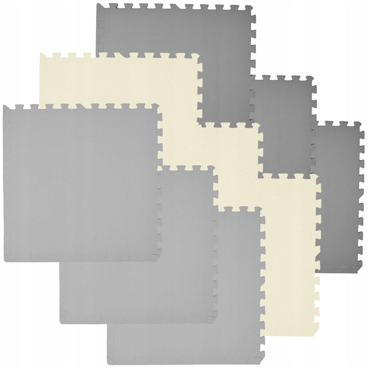 LARGE FOAM PUZZLE FOAM MAT 180x180 9 PCS GREY CONTRAST HUMBI Batteries included no